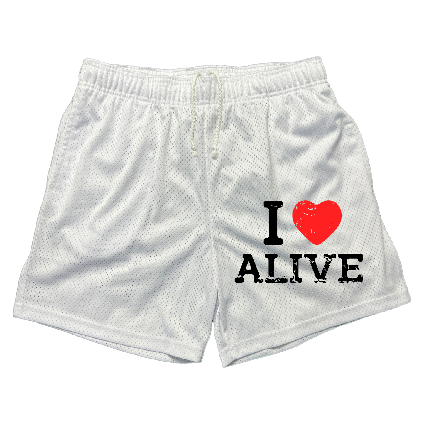 "I ❤️ ALIVE" Mesh Shorts