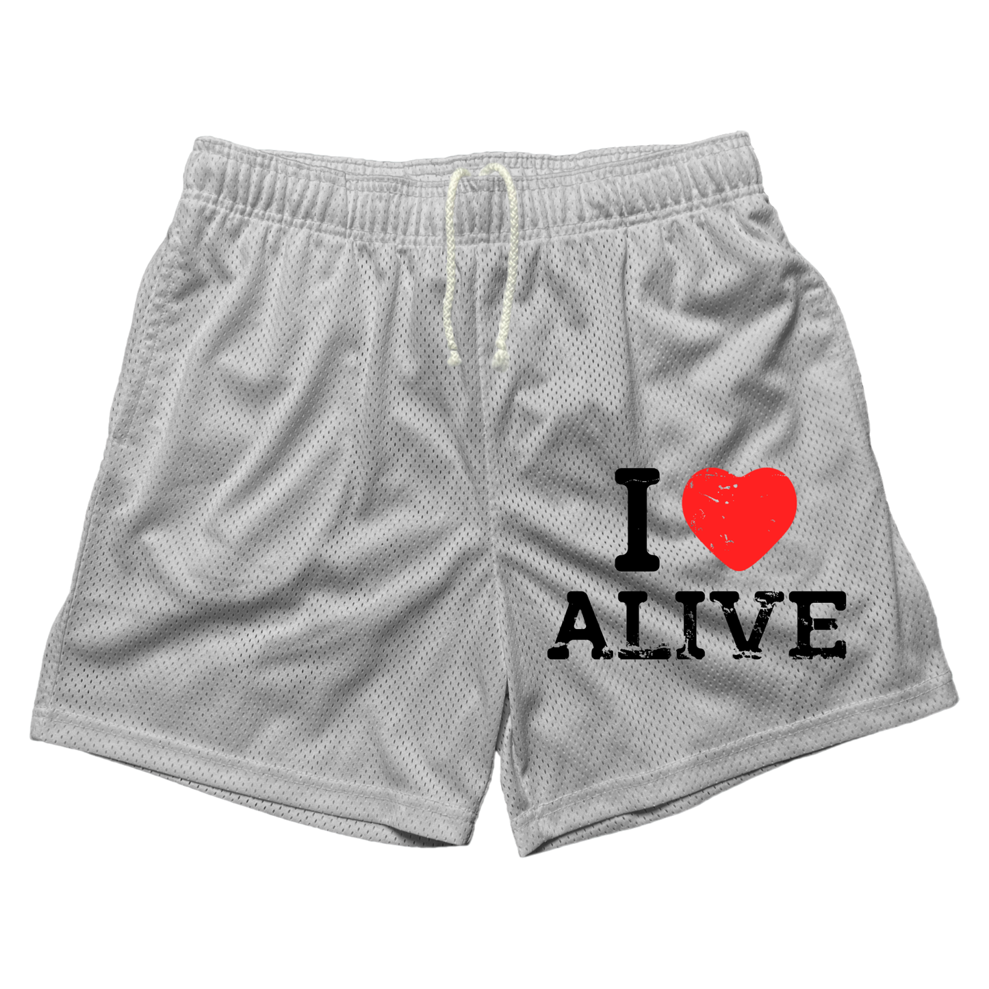 "I ❤️ ALIVE" Mesh Shorts